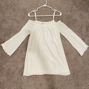 White Long Sleeve Off-Shoulder Dress